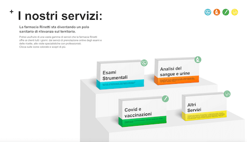Anteprima del sito Farmacia Rinetti, prenotazione online e restyling moderno